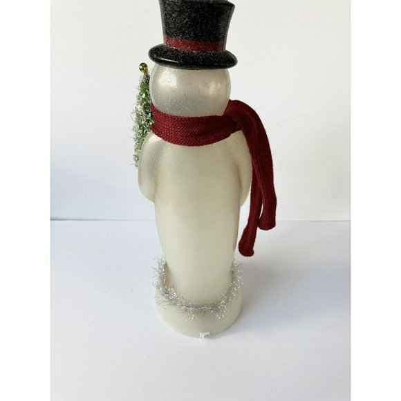 Christmas Vtg 18” Snowman Lamp Multicolor Light Up Plastic Mold Bottle Brush - Picture 2 of 7